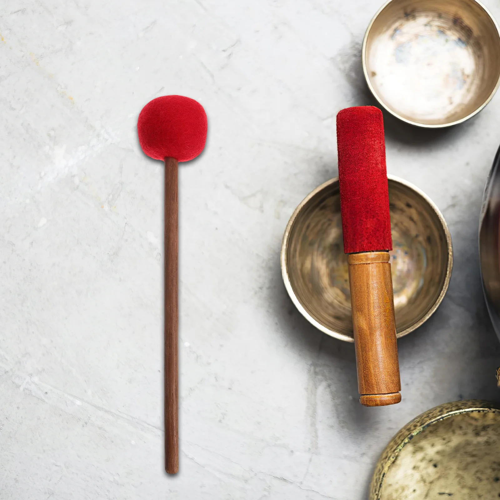 

Wooden Singing Bowl Mallet Handcrafted Hardwood Handle with Felt Head for Balanced Tone Control in Sound Healing and Mindfulness