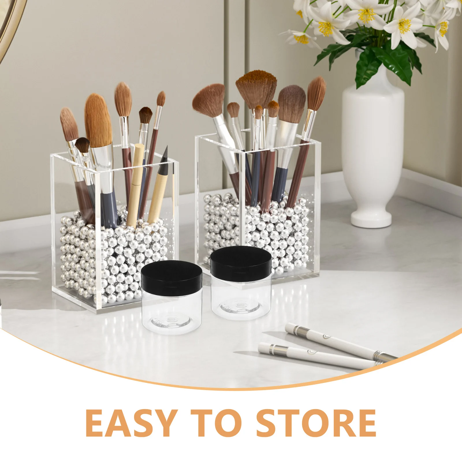 8 stuks ronde plastic crèmepotten doorzichtige lege containers voor gezichtscrèmes brede mond reisopslagpotten lichtgewicht compact ontwerp