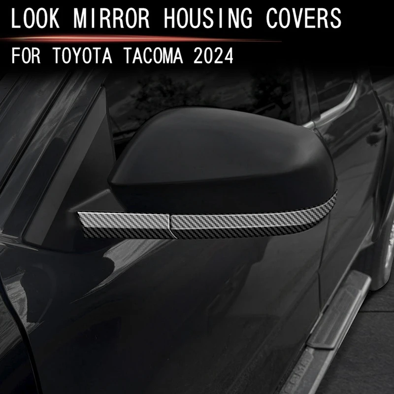 Car Side Rear View Mirror Trim Strip Stickers For Toyota TACOMA 2024 Car Exterior Component Gloss Black