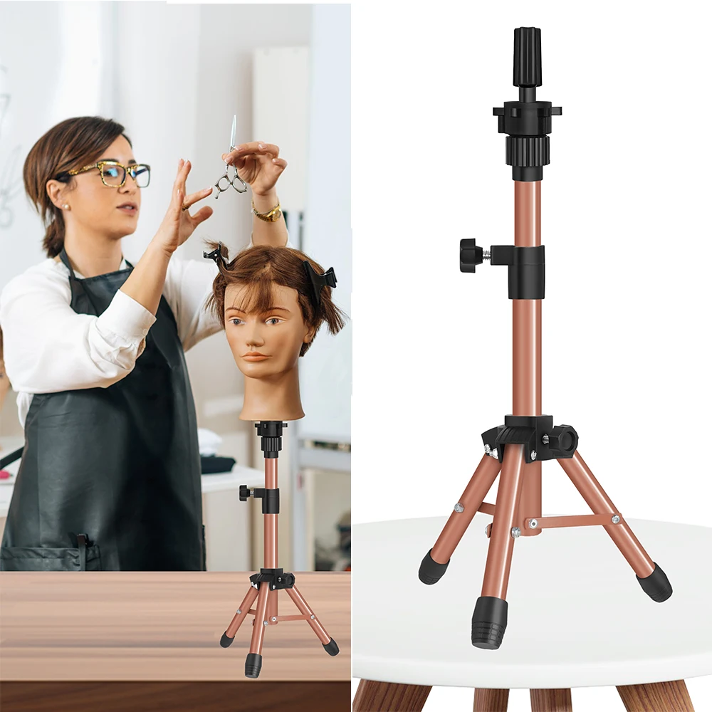 

Регулируемая подставка для головы парика, штатив, легкая мини-подставка для головы манекена, переносная металлическая подставка для тренировочной головы или дисплея парика