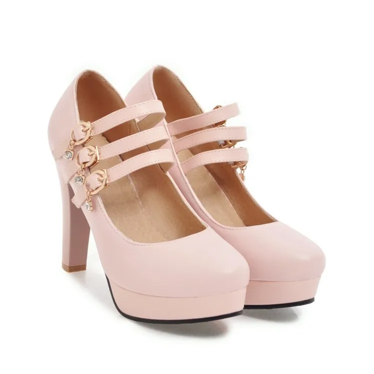 Oversize Large size Big size High-heeled shoes Pointed toe Thick Heel platform shoes Height Increasing Light Weight