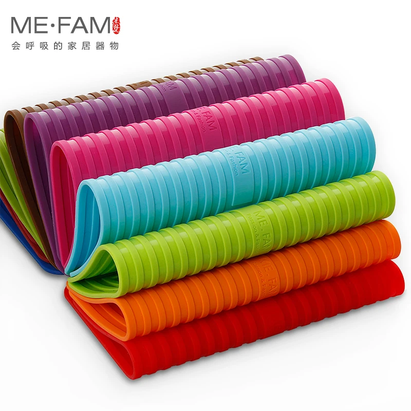 Silicone Placemat Dish Bowl Cup Spoon Rest Drying Mat Non Slip Trivet Hot Potholder Draining Coaster Desktop Counter Protect Pad