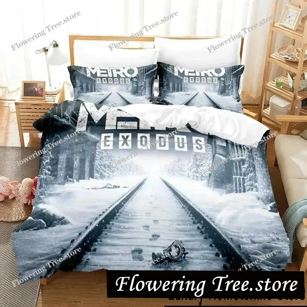 3D Print Game Metro Exodus Bedding Set Duvet Cover Bed Set Quilt Cover Pillowcase Comforter king Queen Size Boys Adult Bedding