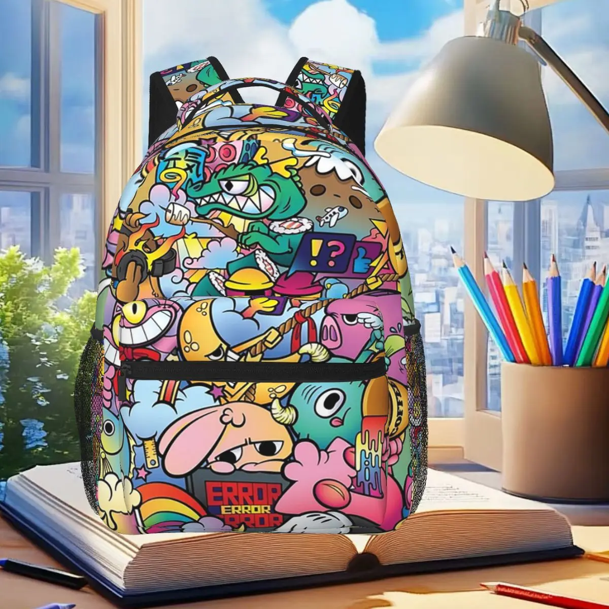 

Вещи в жизни, милый красочный рюкзак в стиле Vexx с каракулями, студенческая сумка для книг, детская школьная сумка, сумки на плечо для ноутбука для мужчин и женщин