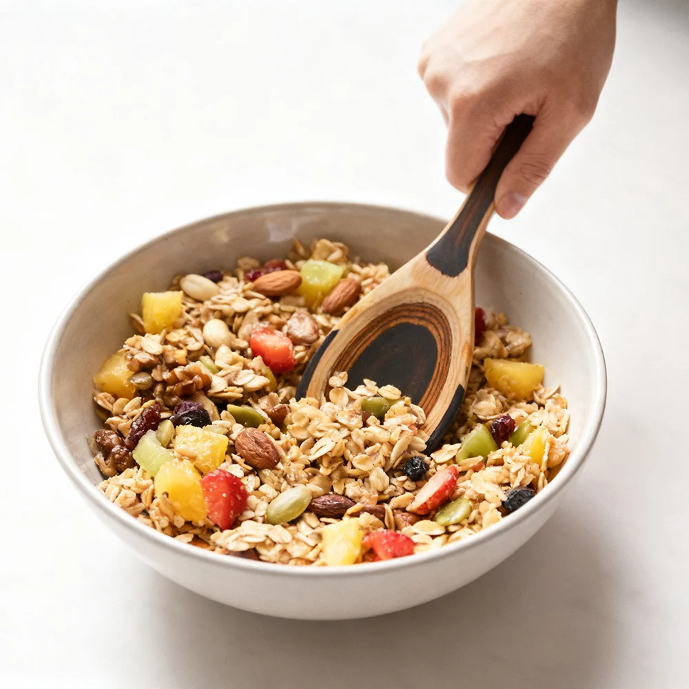 

IK Multicolored Wooden Cookware 7PCS Spoon Set Kitchen Utensils Set Non-Stick Ergonomic Spatula Spoon for Cooking & Gift