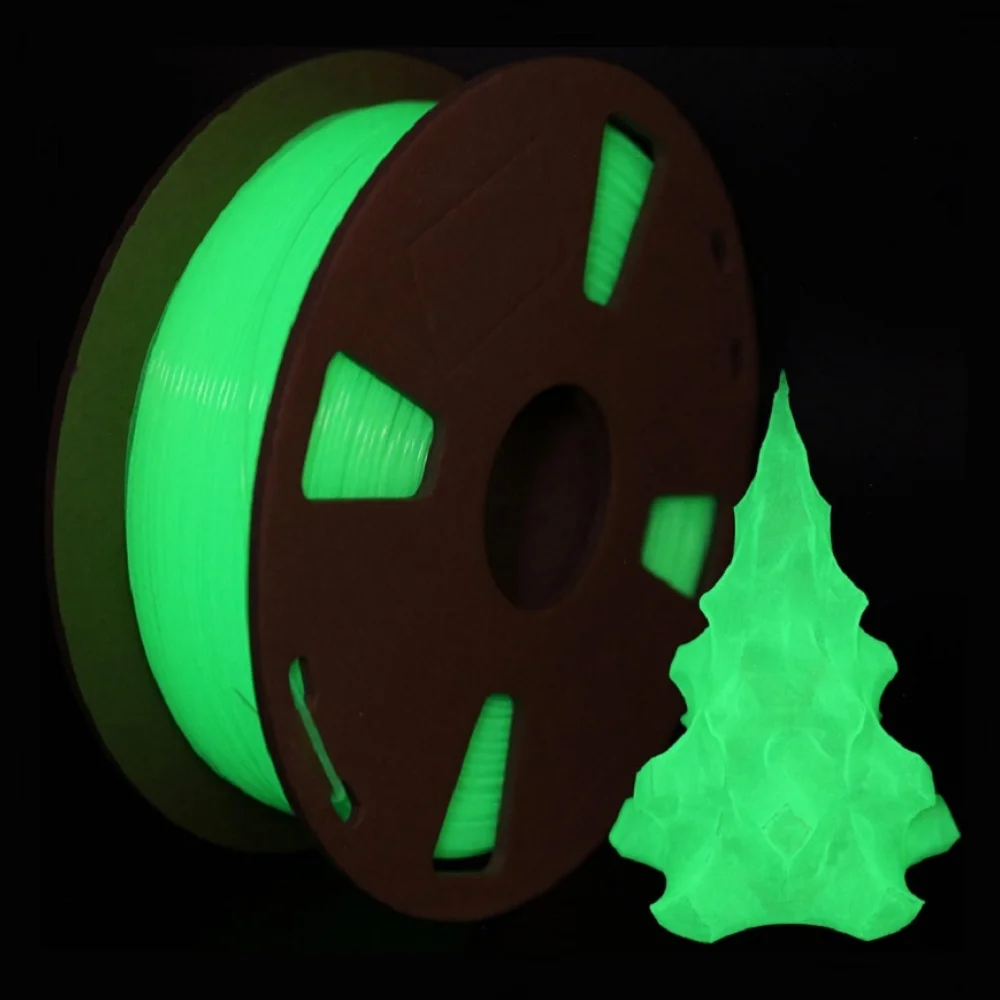 Filamento PLA per stampante 3D Glow In The Dark Filamento PLA da 1,75 mm 250 g 500 g 1 kg Bobina Arcobaleno Materiale di stampa 3D PLA Rosso Verde Blu