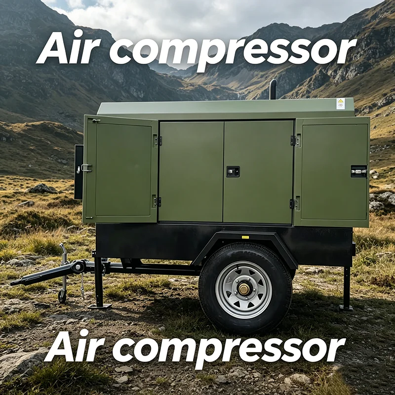 Industrial Diesel Screw Air Compressor Portable and Mobile for Construction Sandblasting Drilling and Mining Operations