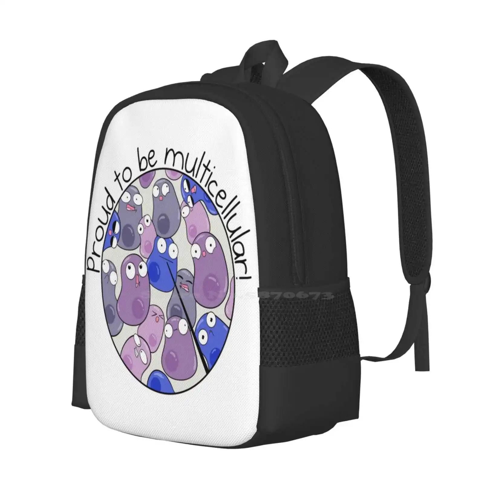 Proud To Be Multicellular Backpack For Student School Laptop Travel Bag Multicellular Science Cells Amoeba Sisters