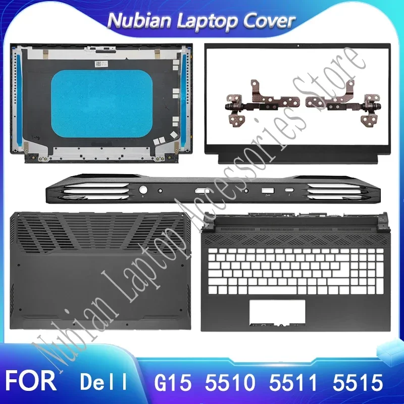 ใหม่สําหรับ Dell Travel Box G15 5510 5511 5515 แล็ปท็อป LCD ด้านหลัง/กรอบด้านหน้า/ปาล์ม Pad/ฝาครอบด้านล่าง/บานพับ/Air Outlet