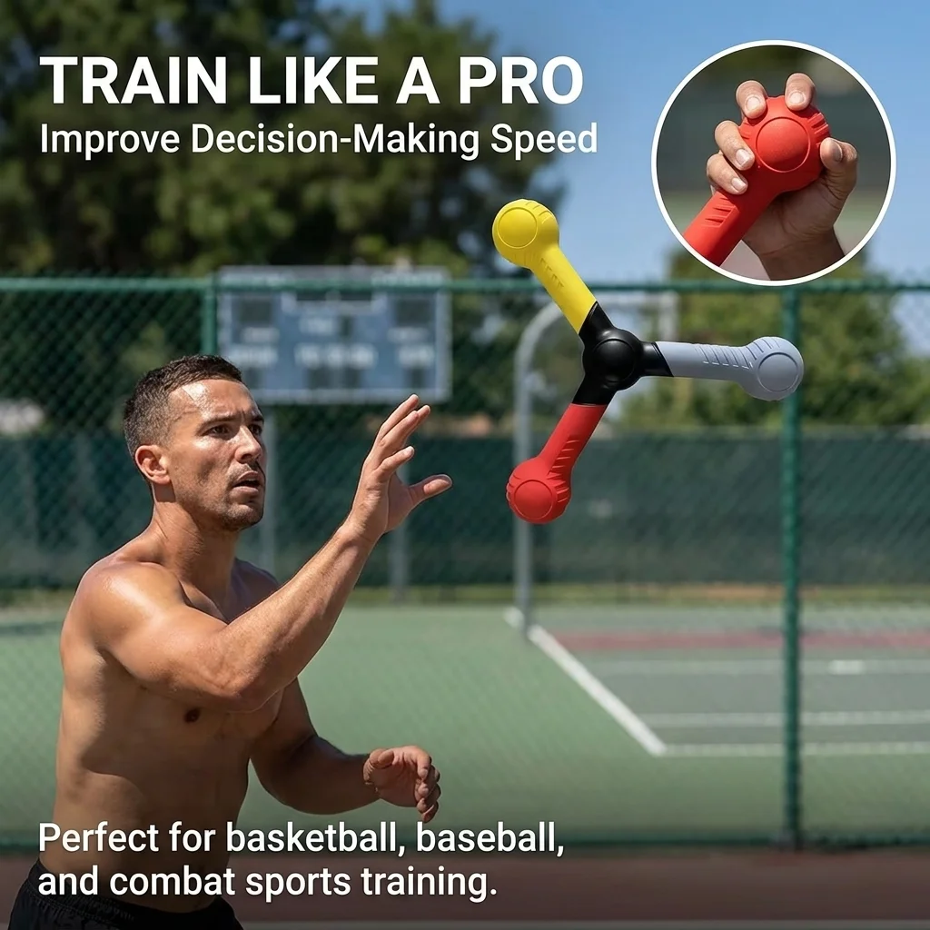 Reflex Training Tossing Stick Improving Reaction Speed Trainer Hand-Eye Coordination Baseball Basketball Outdoor Gripping Game
