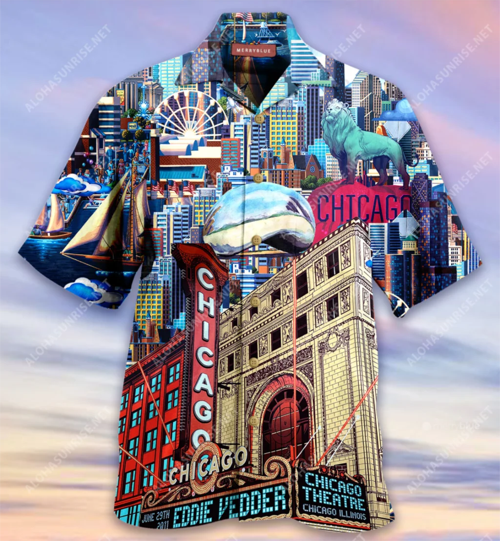 New Hawaiian Shirts American Chicago Culture Shirts for Men Cool Creative 3D Print Shirt Beach Short Sleeve Oversize Top