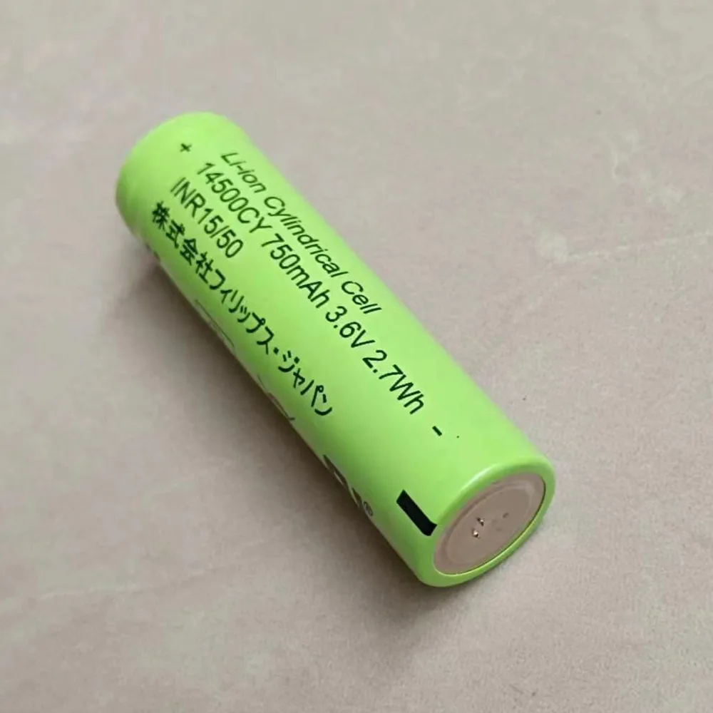 2pcs/lot 750mAh 14500CY UR14500AC Flat Head Lithium Battery For Braun Shaver S5 S6 S7 S51 53B 73S 4200 5762 Toothbrush