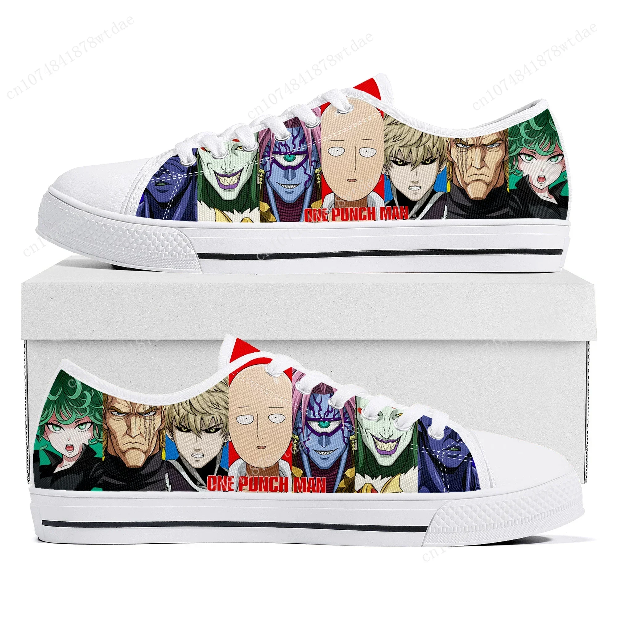 One Punch Man Low Top Sneakers Womens Mens Teenager Saitama High Quality Canvas Sneaker Couple Comics Manga Custom Made Shoes