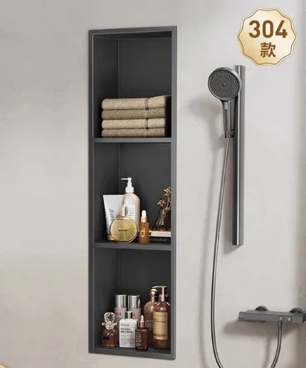 Stainless Steel Niches Niches Bathroom Toilet Shower Room Layered 304 Recessed Metal Cabinet Shelf