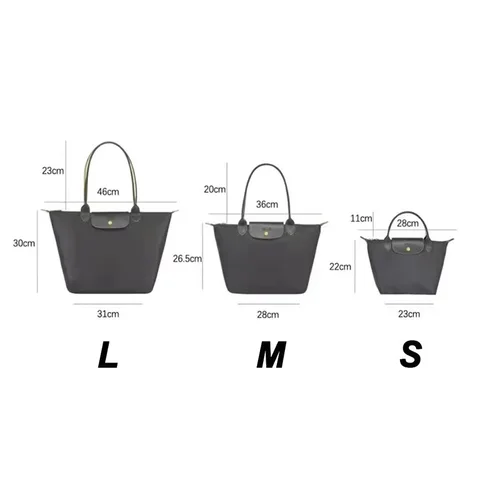 Imagen 2 del producto Bolsos de mano de nailon hobos plegables para mujer, bolsos de mano clásicos para mujer, bolsos de hombro bordados, bolsos con asas cortas y largas