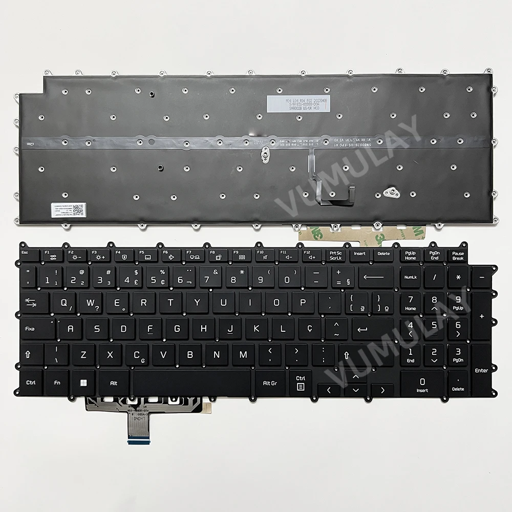 Imagem -02 - Teclado Backlight Brasileiro Espanhol para Notebook lg Gram 17z90p 17z90pe 17z90p-g 17z90p-k 17z90p-n 17z95p 17z90p-g.ap78g 17z90p-g.ap78p 17z90p-g.bh71p1 17z90p-ga76k 17z90q 17zd90q 17z90q-g 17z90q-k 17z90q-r