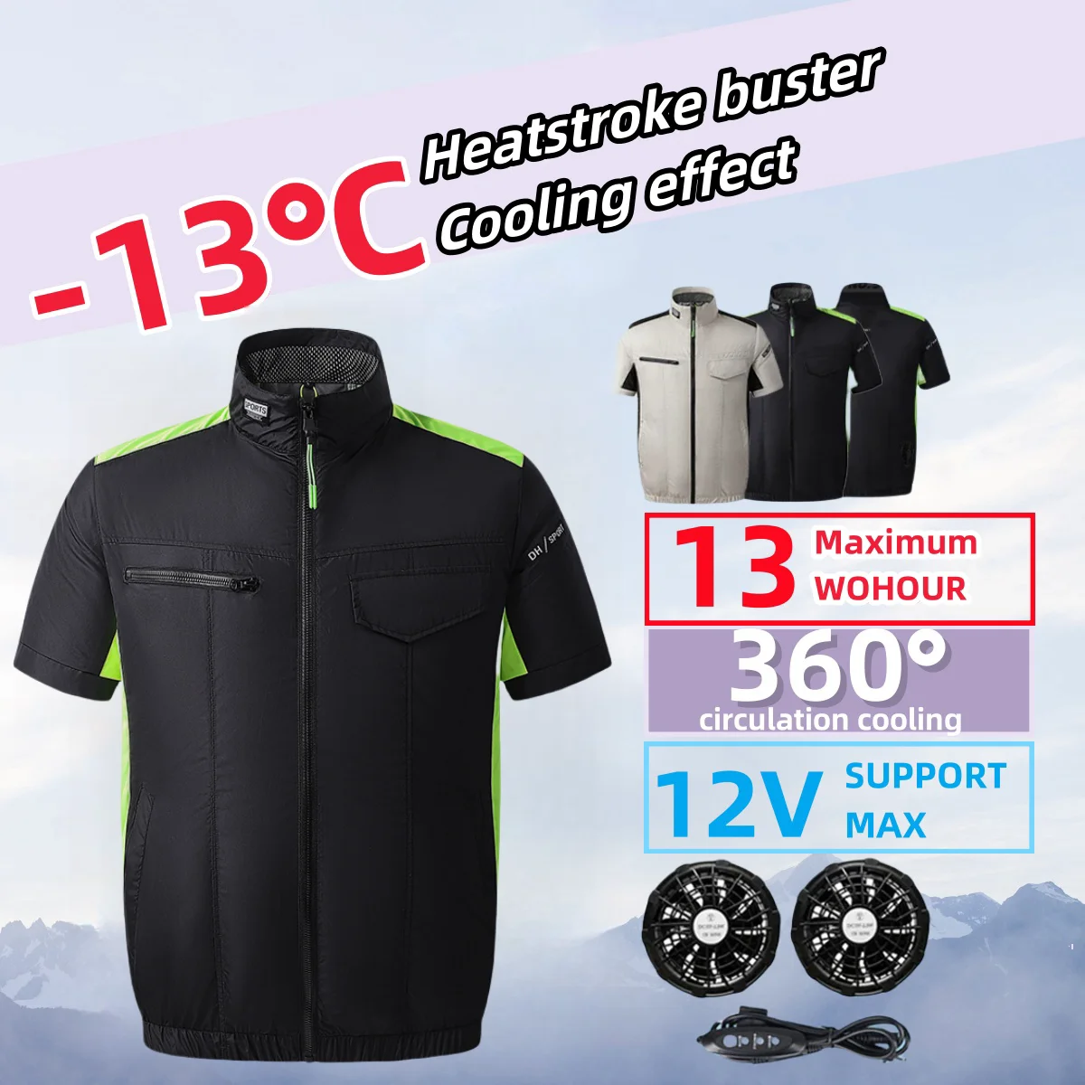 Heatstroke Prevention Motorcycle Cooling Fan Vest Men Cycling Cooling Fan Clothes Women Air Conditioning Clothes Fishing Hiking