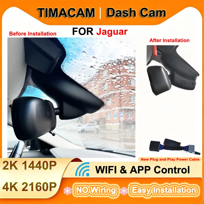 TIMACAM for Jaguar XF X250 2008-2015 for Jaguar XJ 2007-2015 for Jaguar XFR 2009-2015 Dash Cam 2K 4K Wifi Plug and Play Car DVR