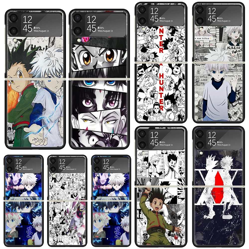 Anime Hunter HXH Phone Case For Samsung Galaxy Z Flip Zflip 6 Flip6 5 Flip5 4 Flip4 3 Flip3 5G Art Fundas Black Cover