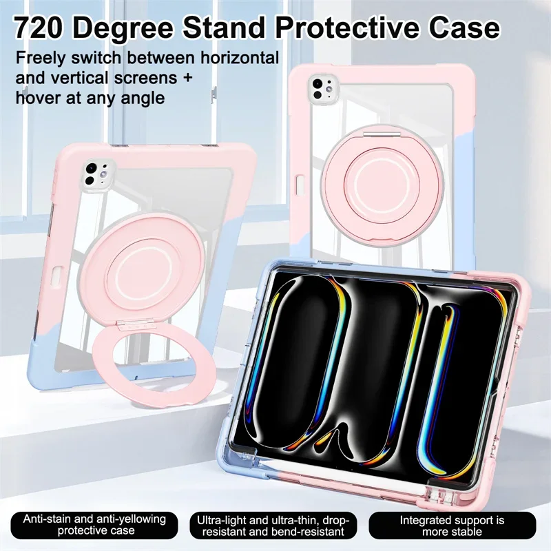 For iPad Air 11 5th 4th 10.9 Case iPad 10th 10.2 7th 8th 9th Generation Crystal Armor Tablet Cover for iPad Pro 11 13 inch Funda