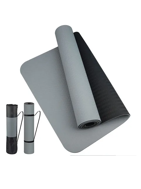Gruba dwukolorowa, antypoślizgowa mata do jogi TPE, wysokiej jakości ruch do fitnessu w domu bez smaku Pad180 * 57cm