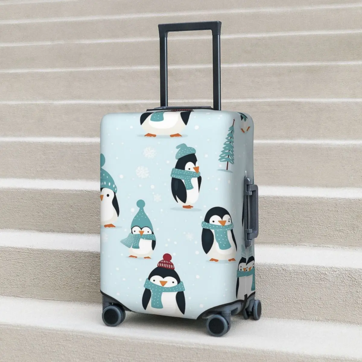 

Cute Penguin Pattern Suitcase Cover Protection Elastic Travel Luggage Protector Covers for 18-32 Inch