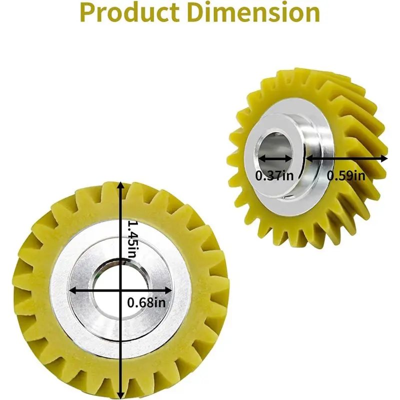 A69X-W10112253 Mixer Worm Gear & W10380496 Carbon Brushes Yellow Metal For Whirlpool & Kitchenaid Mixer Number 4162897 view 6