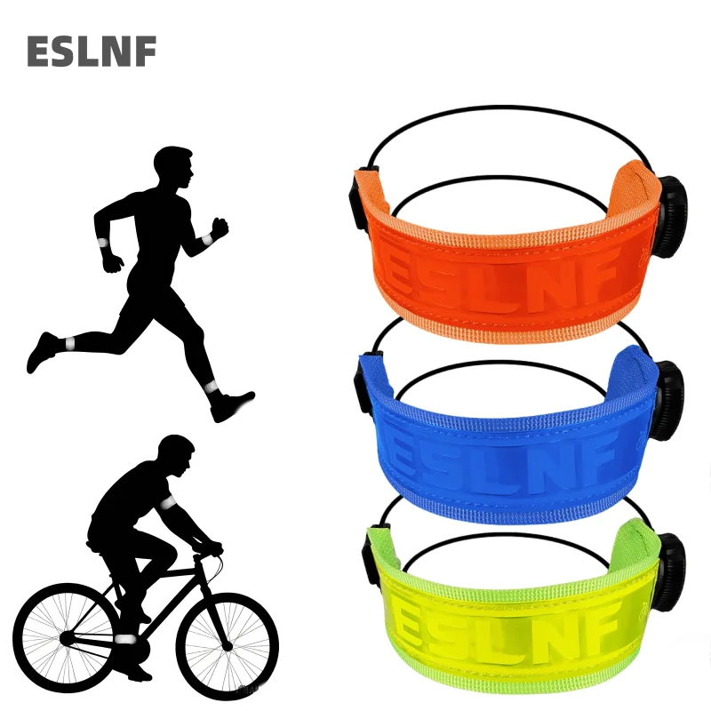 ESLNF Rotating Buckle Reflective Armband, Adjustable Night Visibility Safety Strap for Running Cycling Hiking, Outdoor Sports Wa