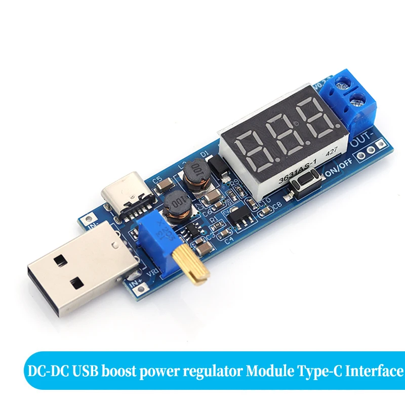 XZG 1-10PCS USB Boost Module DC-DC 5V To 3.3V/24V USB Boost Power Supply Module USB DC Converter 12V Adjustable Out DC 1.2V-24V