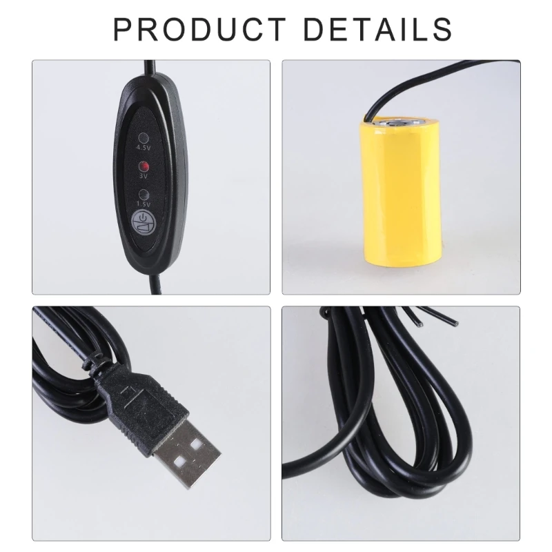 Cord Adattatore per alimentatore alimentazione USB 5 V Sostituire 1 a 3 pcs da 1,5 V Batterie D K1KF K1KF