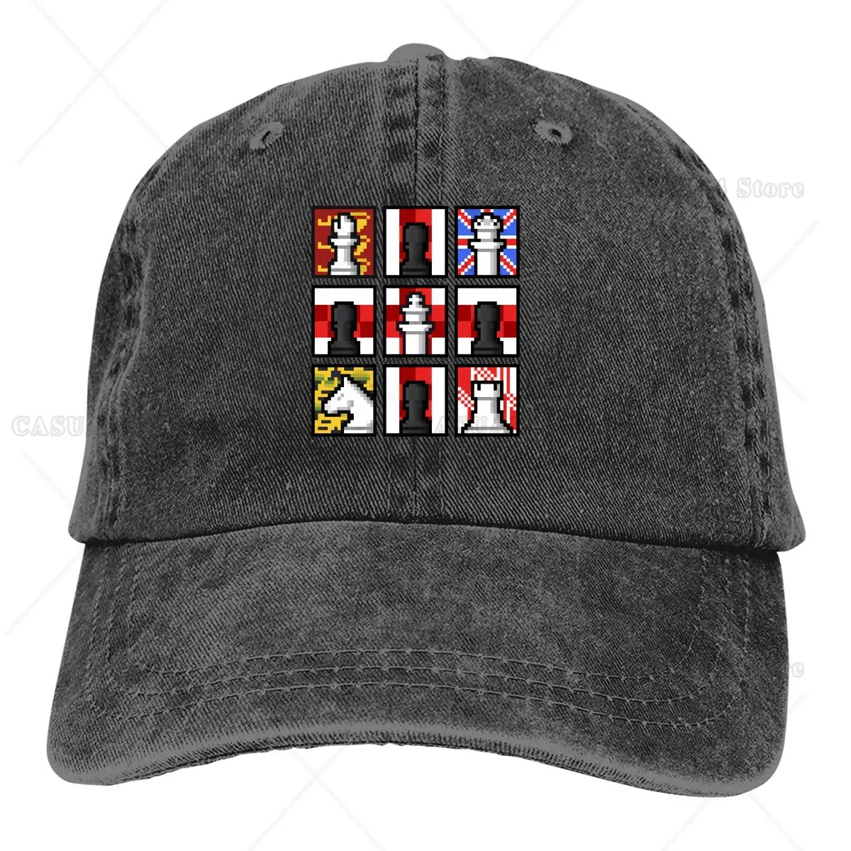 

Pixel Chess The London System Baseball Cap Men Hats Women Visor Protection Snapback Chess Design Caps