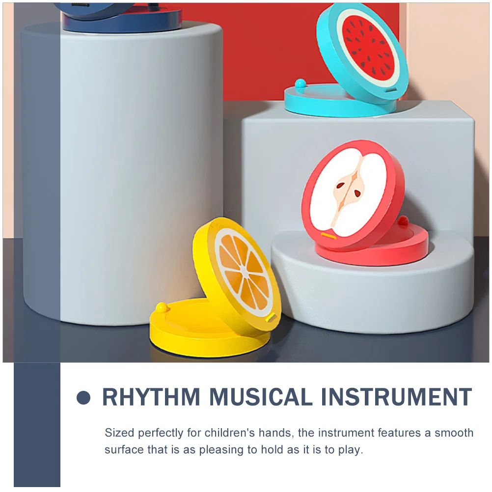 

4 Pcs Wooden Fruit Speaker Board Baby Musical Instrument Toy Castanets for Kids Toddler