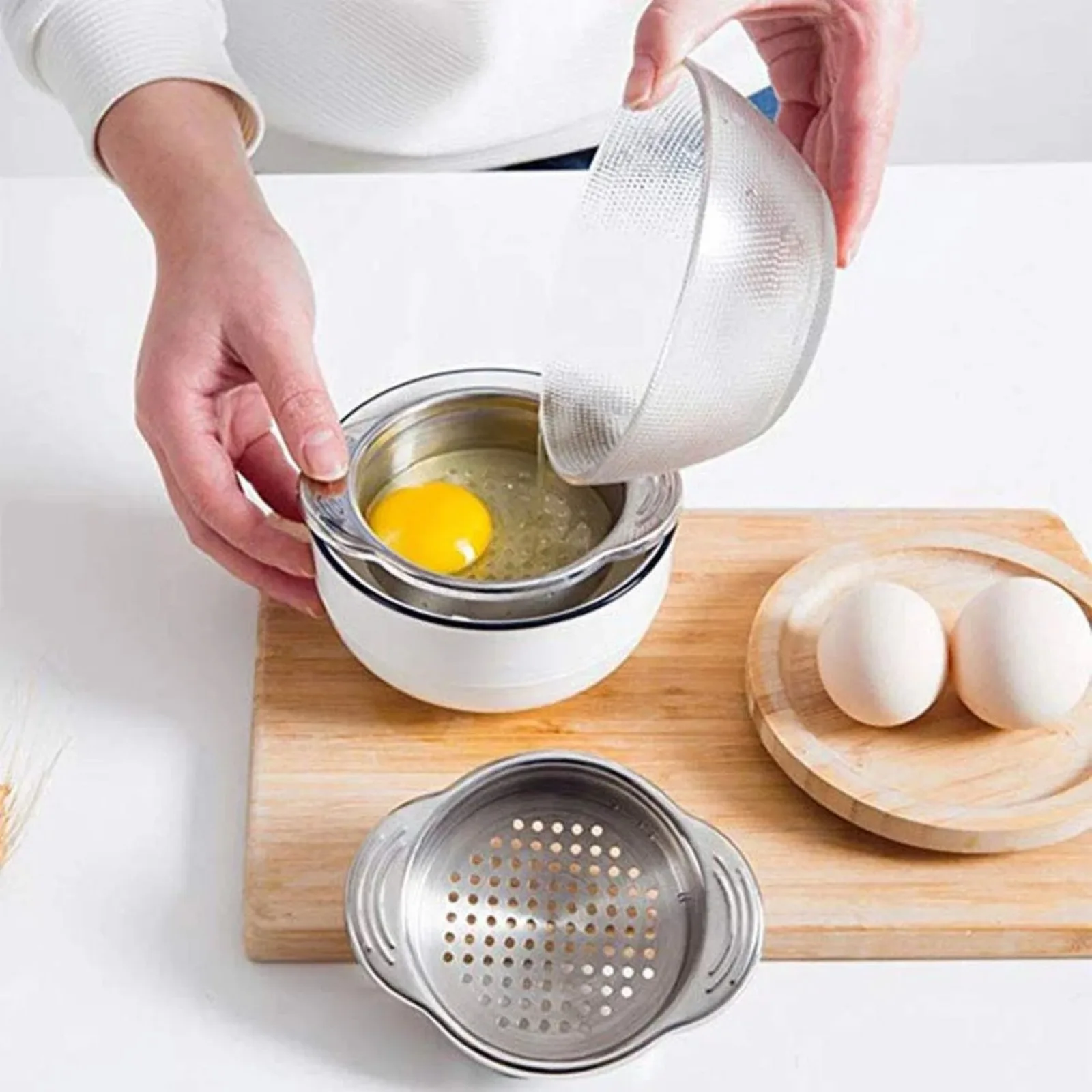 Stainless Steel Food Can Strainer Sieve Tuna Press Oil Lid Drainer Remover Home Supplies