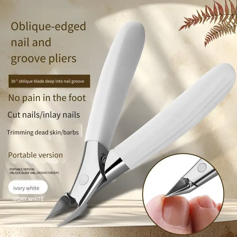 

Stainless Steel Angled-Blade Nail Groove Pliers: Professional Foot Care Scissors for Ingrown Nail Trimming, Manicure Tool