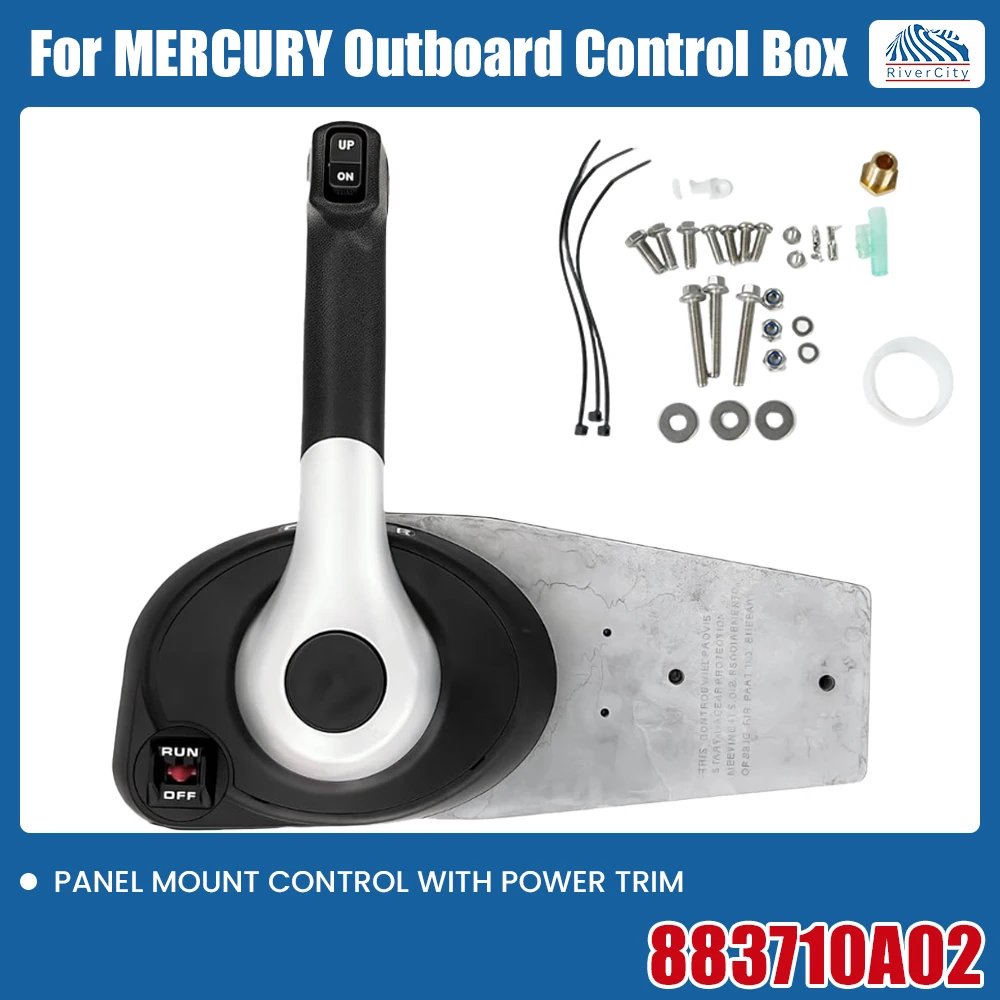 Remote control box Boat with 4 Pins 883710A02 Outboard Control Box with Emergency Lanyard for Mercury Engine Side Mount