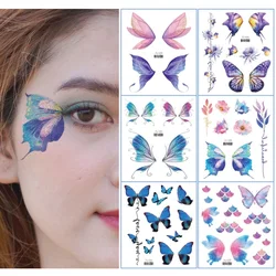 Glitter Butterfly Tattoo Temporary Waterproof Body Sticker Gradient Color Face Make Up Festival Accessories Disposable tatto
