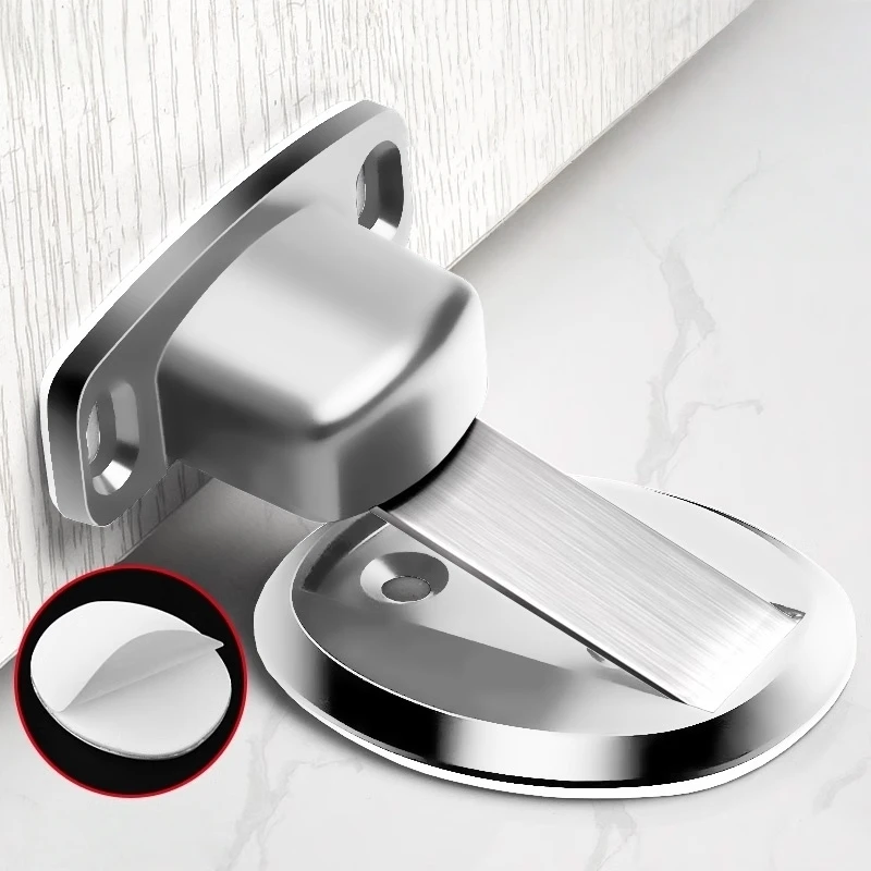Indoor Home Dedicated Free Punching Invisible Door Suction, Self-adhesive Anti-collision Magnetic Stopper