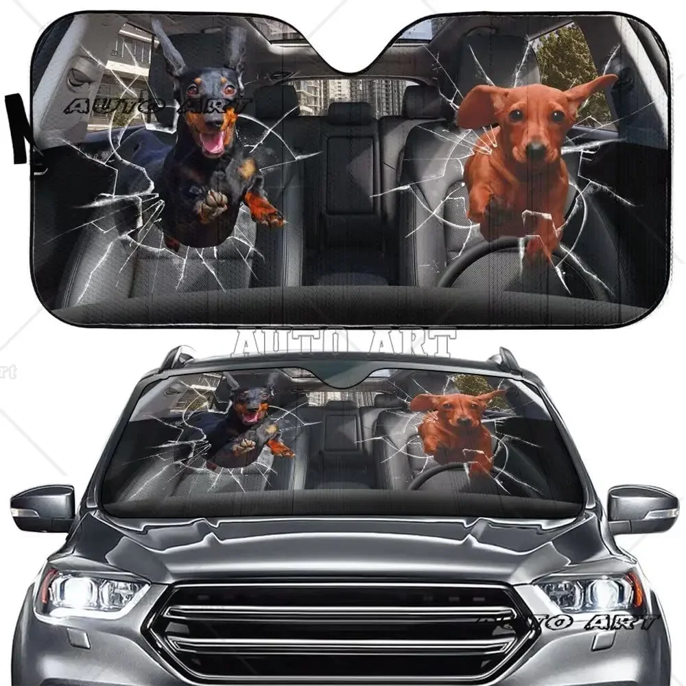 

Doberman-Protector visera para parabrisas coche, parasol para Conductor, Animal divertido, sombra, coración ventana lantera