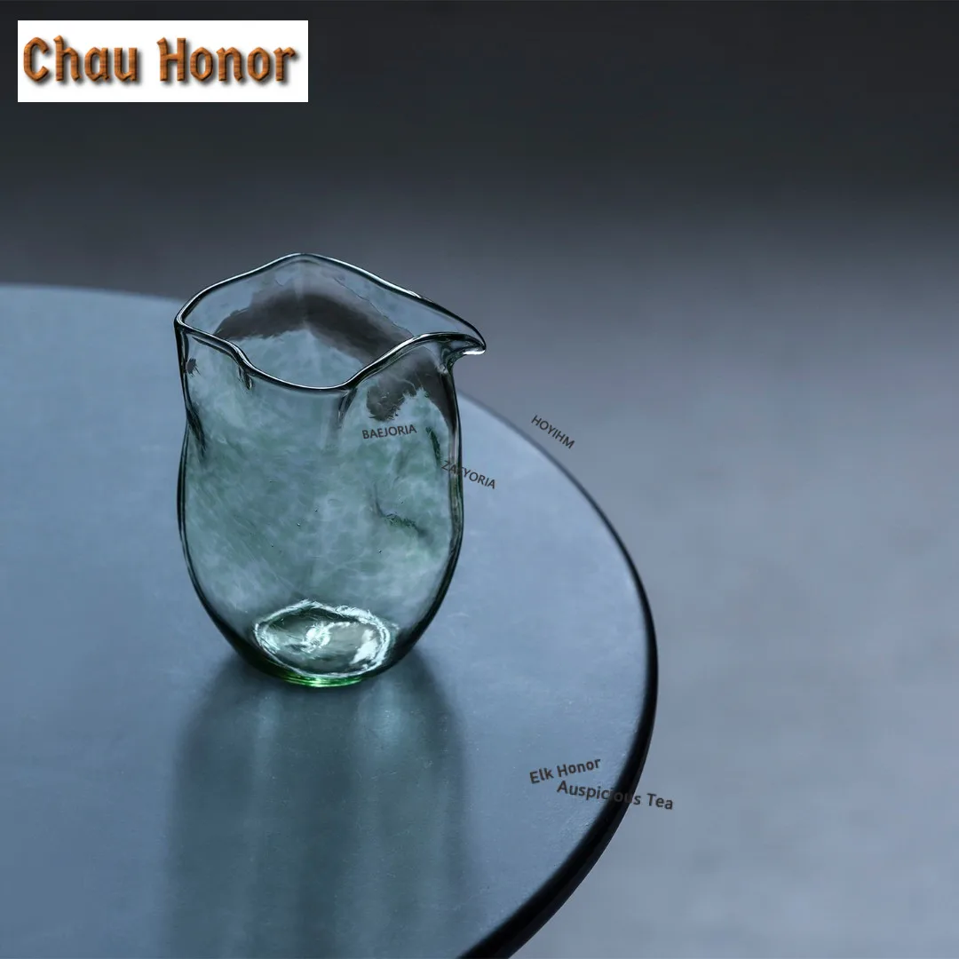 ZAEYORIA 210ml Creative Grass Green High Borosilicate Glass Tea Pitcher Divide Tea Cha Hai Dispenser Justice Cup Fair Mug Teaset
