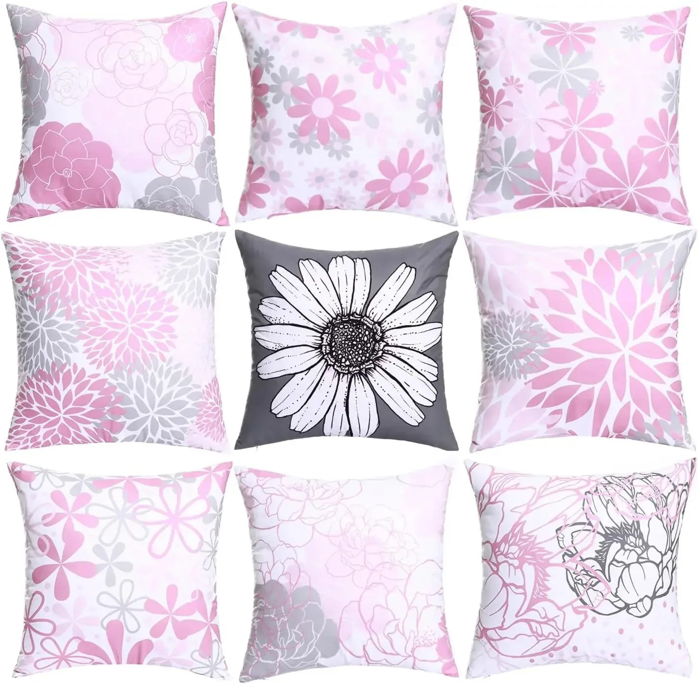 Pillow Cover 45 X45 Pillow Case, Single-Sided Printing Sunflower Dahlia Decorative Pillowcase Family Sofa Car Cushion Cover