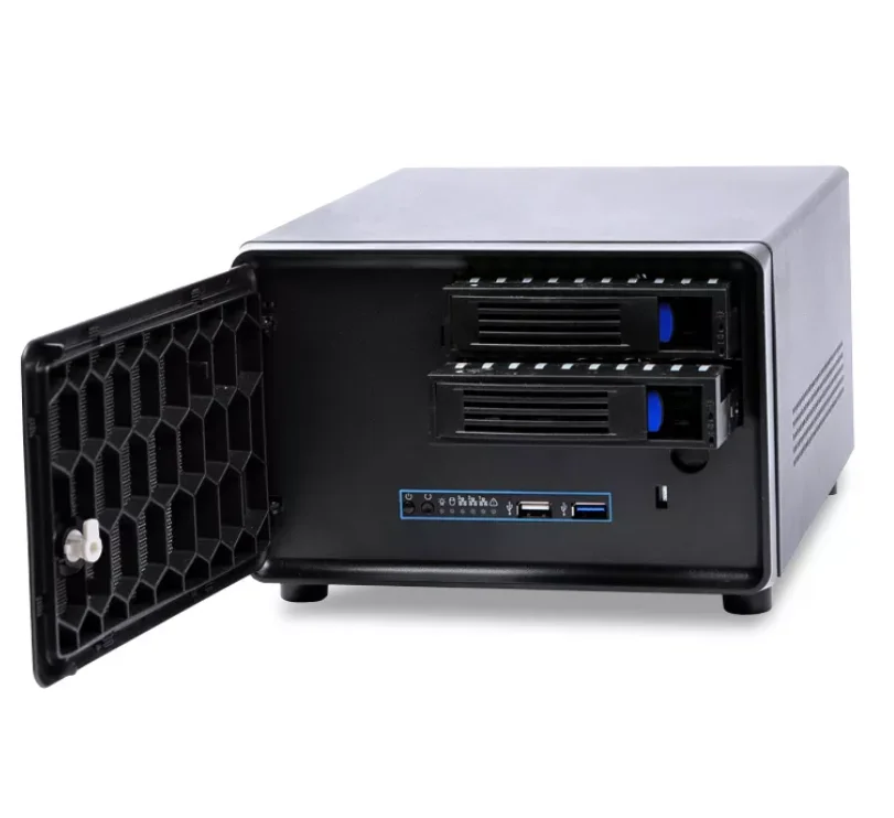 Compact Desktop NAS 2bays Hotswap Storage server with J4105 4core M.2 128GB 4GB RAM NAS02-J41