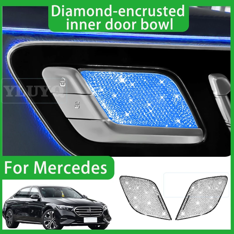 

For Mercedes-Benz S-Class car interior door bowl decorative stickers atmosphere stickers S450 S500 GLC car accessories