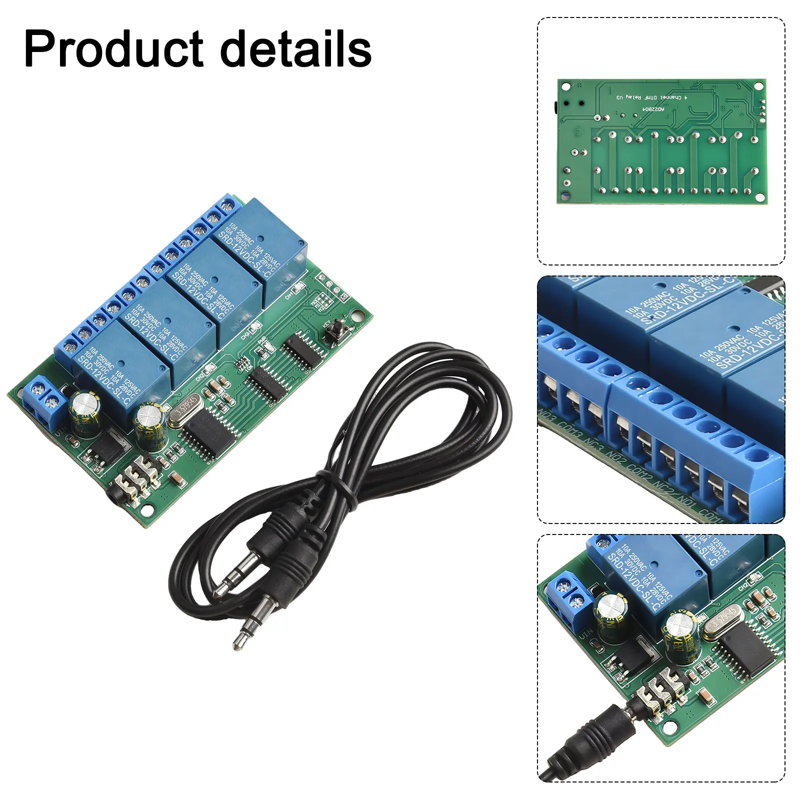 Home Automation 12V Relay Controller DTMF Tone Decoder 8 Operational Modes Compact Design Control Commands 1-4