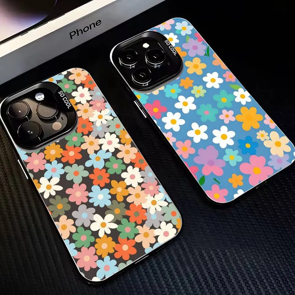 

Чехол для телефона So many с маленькими цветами для iPhone 17,16,15,14,13,12,11 Plus, Pro Max, черный матовый противоударный чехол