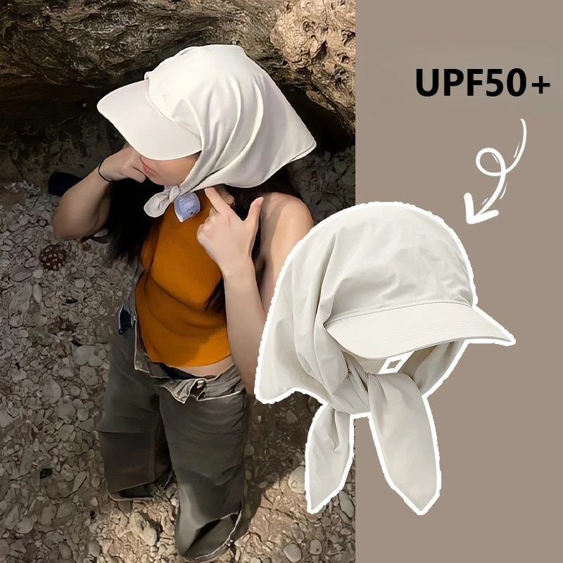 1 Stück Koreanische Kopftuch-Mütze für Frauen und Mädchen, Sommer-Outdoor-Wandern, Strand, Reisen, Sonnenschutz, Karierte Hip-Hop-Kopftuch-Mützen