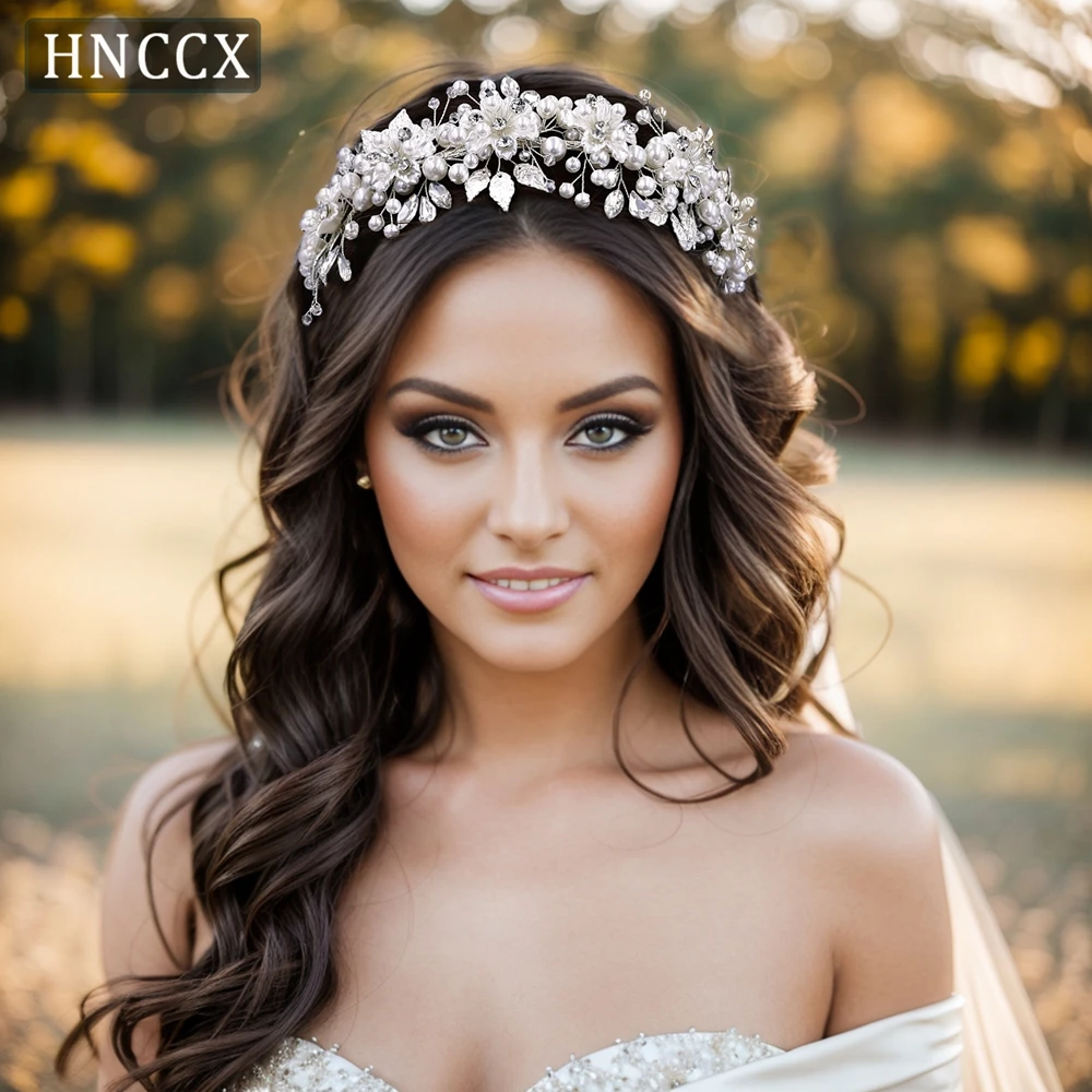 HNCCX Silver Color Alloy Leaves Hair Accessories For Elegant Girls Bride Bridal Wedding Hair Accessories Headpieces Gift CP603