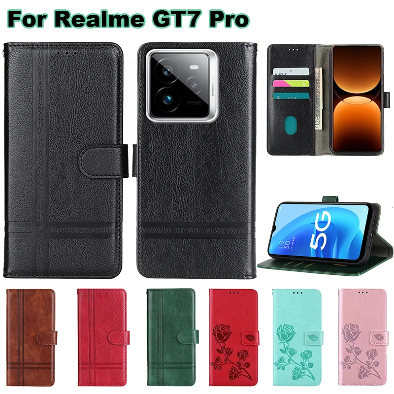 Vintage Leather Case For Realme GT7 Pro чехол на Wallet Fundas Phone Cover For Capinha De Celular Realme GT7 Pro 2024 Etui 6.78"