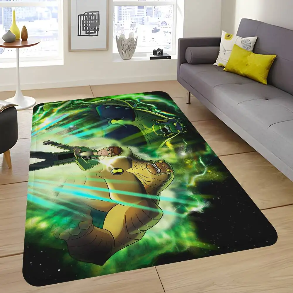 Alfombra de Pasillo de Animación Clásica de B-ben 10, Alfombra Antideslizante para Lavandería, Decoración de Lavandería, Balcón, Sala de Estar Infantil, Alfombra para Baño