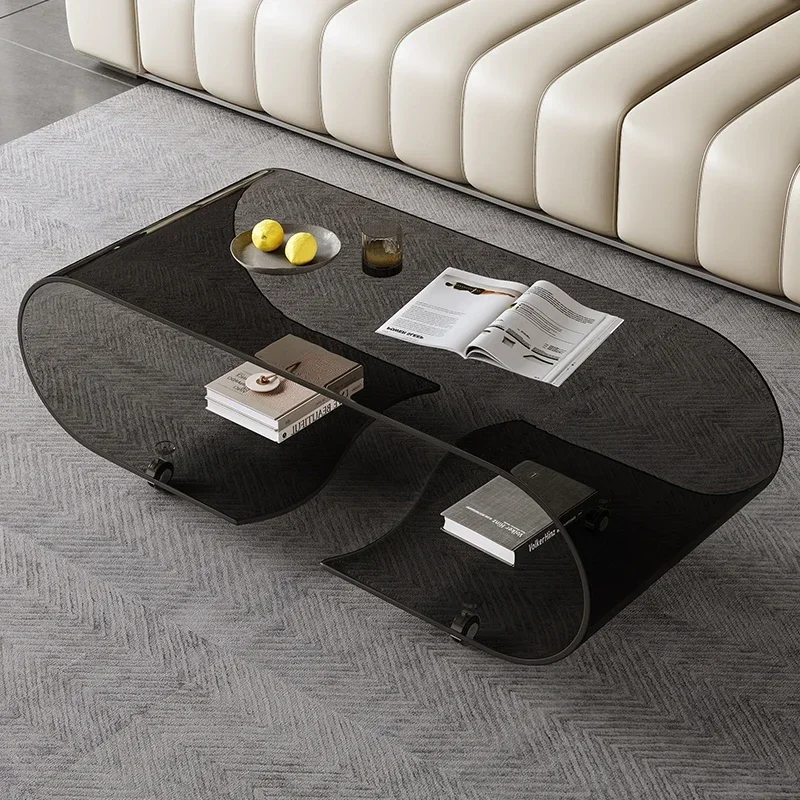 

Nordic Books Coffee Table Clear Transparent Standing Aesthetic Coffee Table Modern Dinner Mesa Auxiliar Entrance Furniture