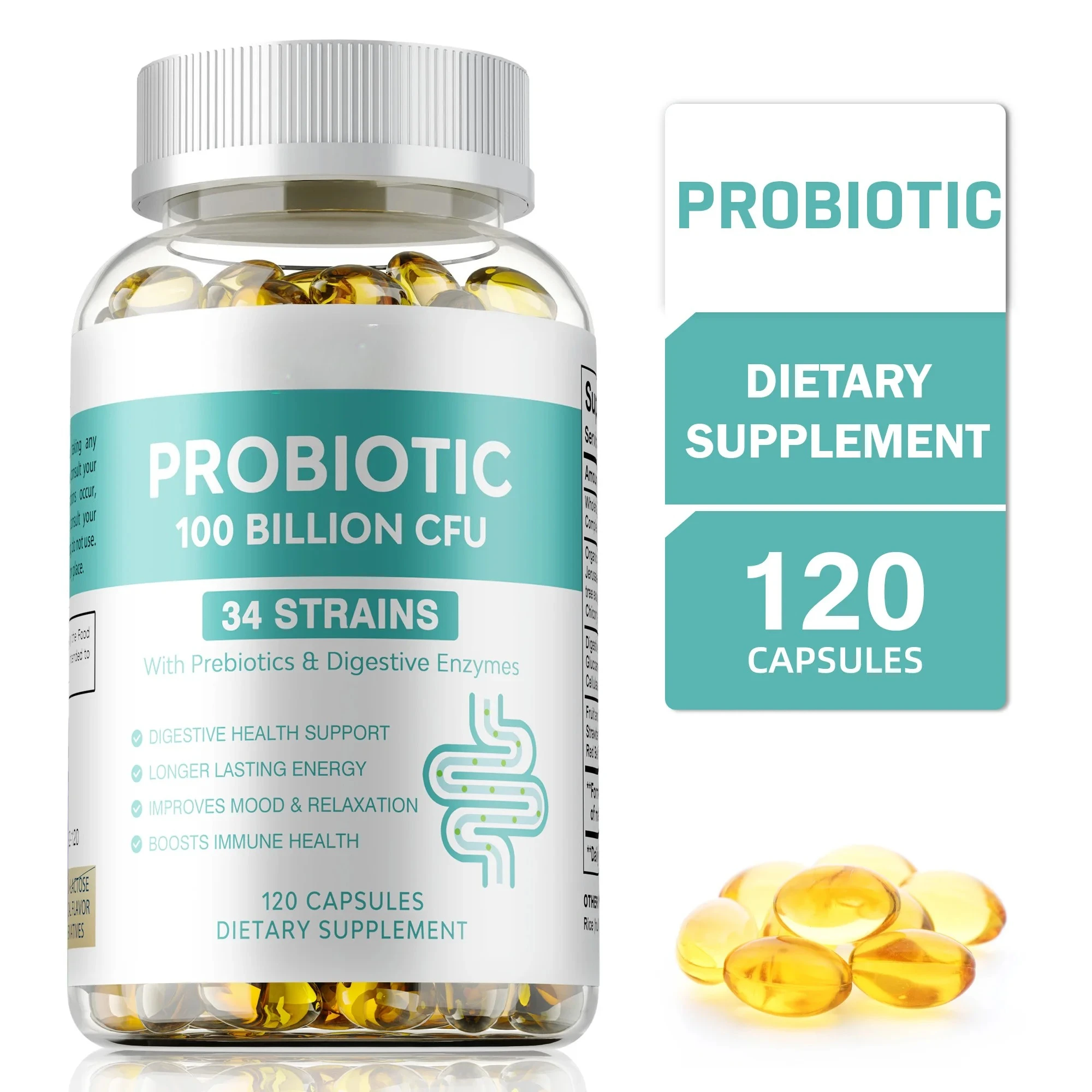 

Probiotics 100 Billion CFU - Nutrient Absorption,Reduce Bloating & Constipation,Promotes Digestive and Gut Health,Boost Immunity